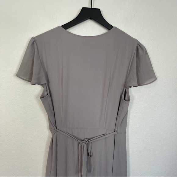 Show Me Your MuMu Noelle Wrap Dress Dove Gray Medium - Picture 11 of 13